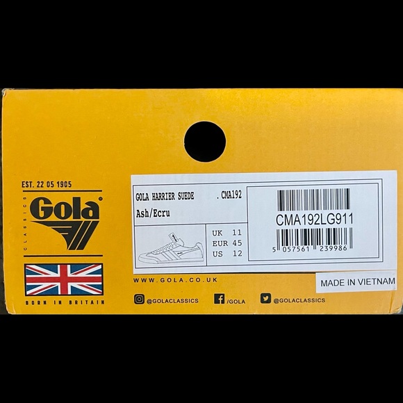 Gola Harrier trainers, size 12M/45 in ‘Ash’ - Picture 5 of 6